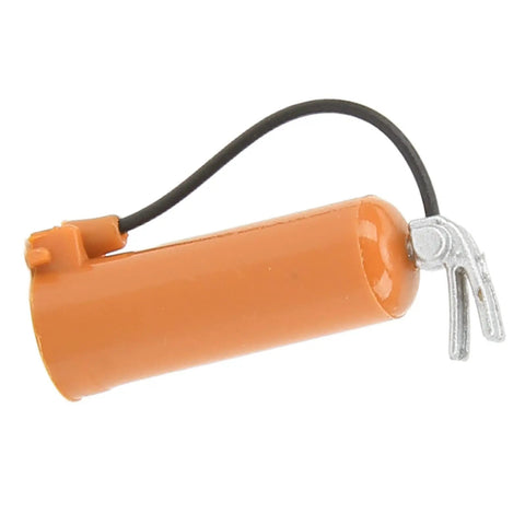 Authentic Rc Fire Extinguisher For 1/18 And 1/24 Scale Crawler Cars Lightweight drop-in unit with clean orange paint and black wire.