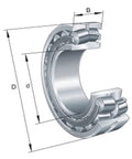 Professional Grade Self Aligning Spherical Roller Bearings 45mm X 100mm X 25mm Cylindrical Bore, cutaway view.