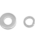 Premium 304 Stainless Steel M5 Washer Kit featuring 100 Split Lock and 100 Flat Washers, showcasing split lock and flat washer.