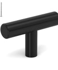 25 Pack Premium Matte Black Cabinet Knobs And Slick Drawer Pulls With 2 Inch Round Profile For Zero Hassle Kitchen Update Including All Mounting Hardware For Fast Swap. Matte black T-style pull.