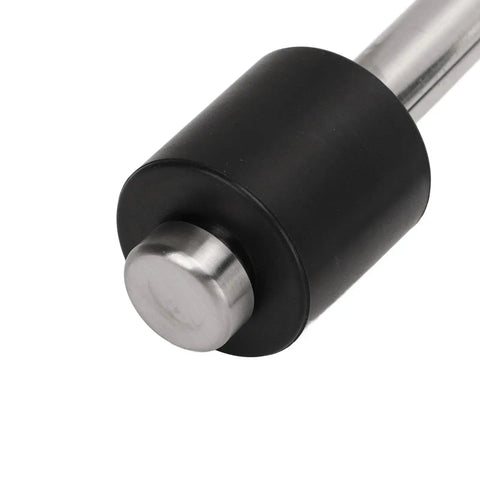 Beefy Fuel Sender Unit Featuring 52Mm Build And 316 Stainless Steel Construction Guarantees Rock Solid Monitoring And Straight Accurate Fuel Readings For All Boat Truck Car And Rv Rides close-up view of stainless steel end cap with black rubber housing.