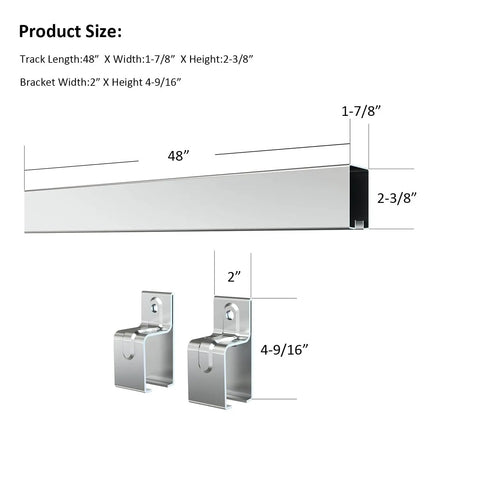 Premium 24ft Heavy Duty Galvanized Steel Exterior Sliding Barn Door Hardware Kit Featuring Rust Free Track Rollers size dimensions image.