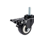 Heavy Duty Swivel Rubber Casters With Threaded Stem Silent Brake featuring a lockable wheel and M10x30 threaded stem for smooth transport.
