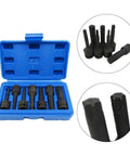 Three Eighth Inch Drive Socket Set Seven Piece Beefy Torx Bit Sockets Up To T60 With Black Oxide Coating in blue case