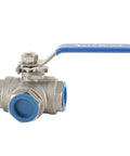 Heavy Duty One Inch Three Way L Type Ball Valve Female Threads 304 Stainless Steel Knockout Quality Twist Handle for plumbing
