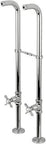 Freestanding Supply Line Package In Polished Chrome For Bathroom Sink Dope Solid Brass Construction Floor Mount Setup Thirty Two And One Quarter Inch Overall Height Dual Cross Handles Corrosion Resistant Finish Easy To Clean Built To Last visible with dual cross handles and polished chrome finish
