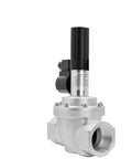 Gas Emergency Cut Off Solenoid Valve With Linkage For Industrial And Commercial Use DN25 DN32 DN40 DN50 Thread 0.1 MPa Rated Heavy Duty Pro Grade Electric Valve For Safe Gas Shutoff And Quick System Integration, threaded silver body