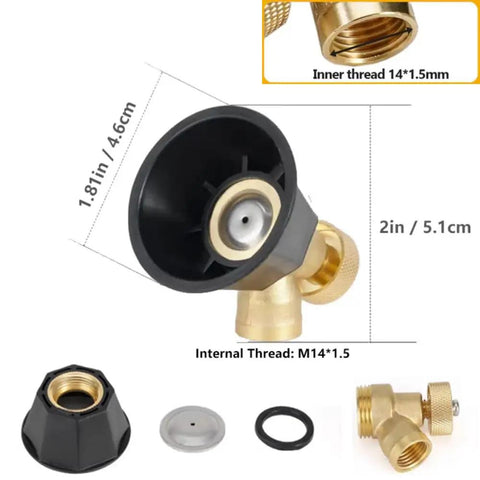 Copper Atomizing Irrigation Nozzle For Spraying And Misting, Pro Grade Adjustable Water Sprayer With 360 Degree Rotating Nozzle, M14x1.5 Thread