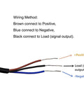 Wiring diagram for Inductive Proximity Sensor SN04 P2 4mm Detection Distance PNP NC 3 Wire 6 to 30 VDC 300 mA Output.