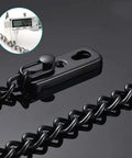 Hardcore 304 Stainless Steel Interior Door Chain Lock Featuring Silky Pu Leather Grip And No Hassle Setup For Wood Or Metal Doors close-up showing sturdy chain and latch.