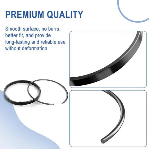 Close-up of seal rings from Beefed Up Hydraulic Log Splitter Cylinder Rebuild Seal Kit For 4.0 Bore X 1.75 Rod Fits Huskee Splitters Pack Of 11 Seals Replacement Kit For Quick Easy Fix.
