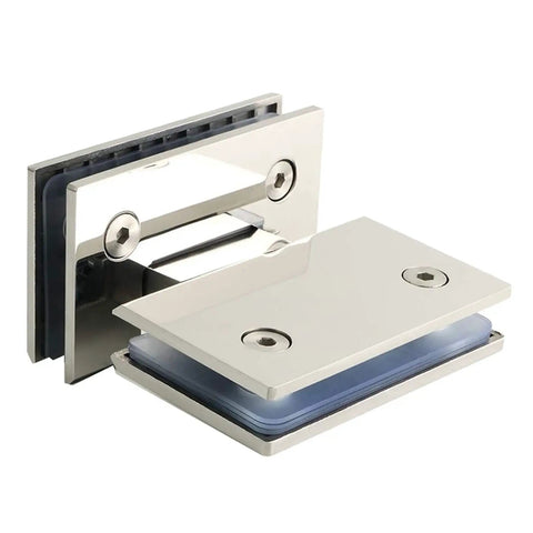 Beefed Up 2 Pack Heavy Duty Glass Door Hinge For Frameless Shower And Cabinet Showcase Clip with stainless steel design.