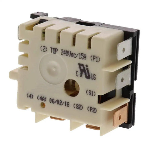 Top view of white Infinite Switch For Samsung Oven Replacement Part DG44-01002A Fits Models FCQ FE7 FER FTQ NE59J34 NE59J43