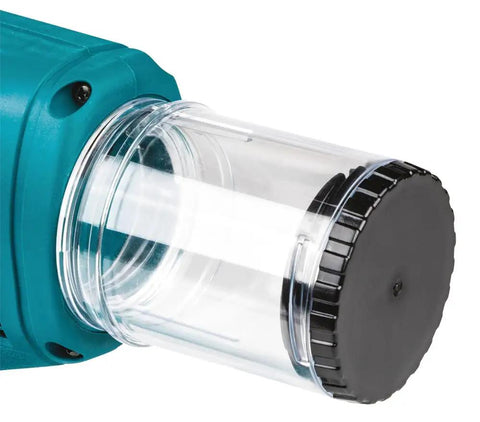 No Nonsense 18V Li Ion Brushless Rivet Gun With Compact Short Body Design For Cramped Workspaces And Knockout Pulling Power Cordless Hand Tool Bare Shell close-up of transparent rivet loading chamber.