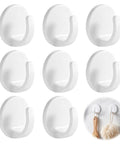 Eight Piece White Peel And Stick Wall Hooks Offer A Super Strong Hold That Skips The Drilling Headaches While Making Everyday Organizing Easy Peasy And Totally Damage Free For Any Room in a grid layout.