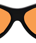 Front view of Heavy Duty Laser Pointer Safety Glasses ANSI Certified Z87 with orange lenses designed for lab use.