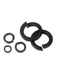 Black Slotted Stainless Steel Spring Lock Washers Anti Loosening Interlock Design Pro Grade Heavy Duty Metric Fasteners, set of 5.