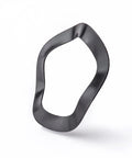Heavy Duty Steel Wave Washers Five Piece Set For Bike Bottom Bracket Crank Stabilizer, single wave washer in black steel.