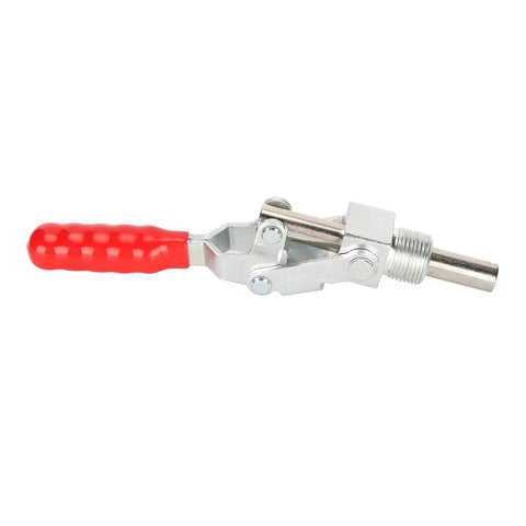 Push Pull Toggle Clamp With Iron And Plastic Build, Heavy Duty 136 Kg Holding Force, Arrow Storage Case, Workholding Tool For Testing Jigs, Welding, Crosscut Sled Setup, Equipment Installation, And Home Decor Projects, red handle