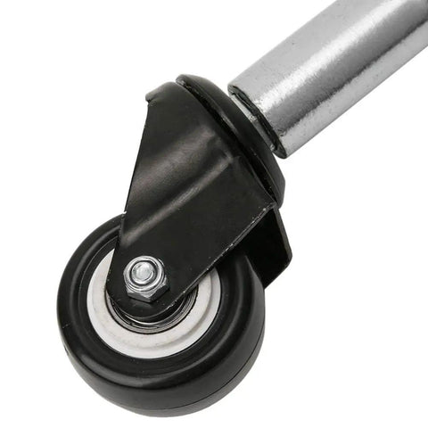 Heavy Duty 2 Inch PU Gate Wheels With Brake Smooth Gliding Spring Loaded Swivel Casters Shock Absorbing And Built Tough Universal Mounting Bracket Pair For Gates And Patios close-up of caster wheel with metal plate.