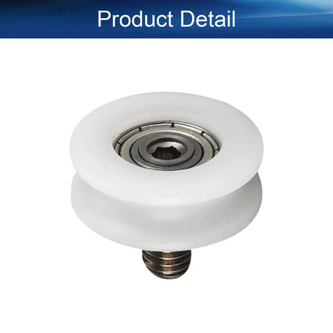Heavy Duty M6 V Groove Bearing Pulley Wheel with Nylon Roller and Steel Shaft for Threaded Rod Track Guide, 6x22x8mm