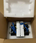 Badass Four Way Brass Solenoid Valve For Smooth Air Ride Suspension Control With Dual Station Manifold And Half Inch NPT Fittings For Zero Hassle Inflate And Deflate Response On DC12V Systems in packaging with foam.