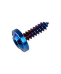 Heavy Duty Grade 5 Titanium Self Tapping Screws M5 X 15MM Burnt Blue Finish with smooth threads and solid grip.