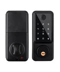Waterproof Smart Deadbolt Lock For Home Featuring Biometric Fingerprint Digital Keypad keyless entry with sleek design.