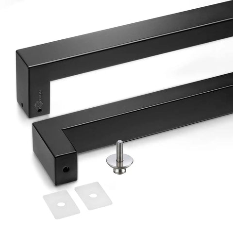 TG R3825 24 Inch Solid Stainless Steel Push Pull Door Handle Kit With Boss Grade Heavy Duty 304 Mounting Standoffs Matte Black Finish