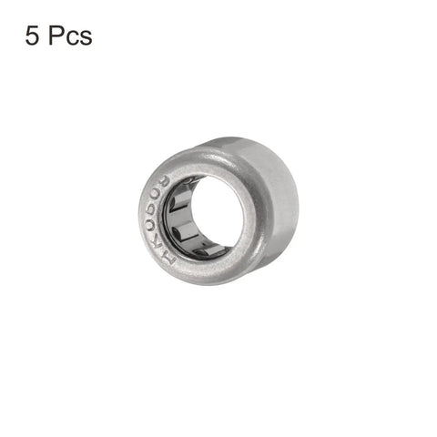Five Piece HK0509 Needle Roller Bearing Kit 5 By 9 By 9 Mm One Way Clutch Design showing durable heat resistant steel construction.