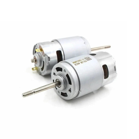 Rs-775 DC Motor 12V 24V 36V High Speed Heavy Duty Electric Engine With Front Ball Bearings And Threaded Tips built tough for RC builds.
