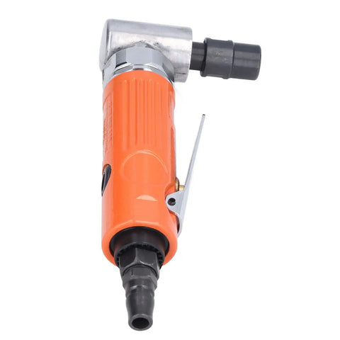 Badass 3/8 Inch Air Angle Die Grinder 20000 RPM Right Angle Pneumatic Power Tool with orange grip for metalwork.