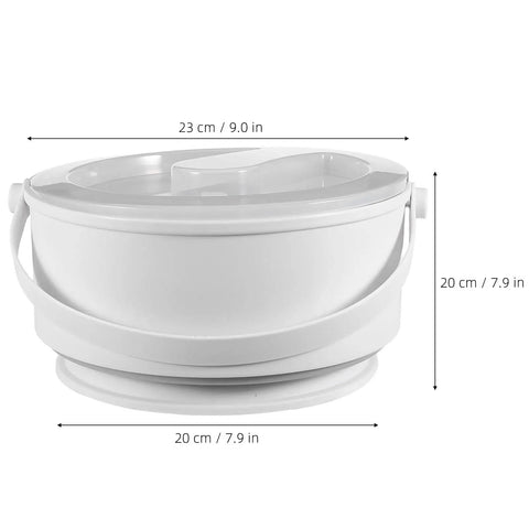 Sweet Compact Folding Mini Washing Machine Portable Travel Washer For Socks Underwear And Delicates Quick Rinse Auto Drain Straight Up Compact Design For Dorms, white design with measurements.