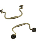 Set Of 10 Hella Sturdy Antique Bronze Cabinet Knobs And Bail Pulls With 3.1 Inch Hole Spacing Heavy Duty Zinc Alloy Construction Top Shelf Rustproof Kitchen Drawer Hardware detail of bail pulls in bronze finish.