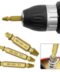 Damaged Screw Extractor Set 6-Piece Pro Drill Bit Kit For Stripped And Broken Screws Removal With HSS Bits for metal wood and plastic