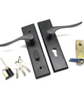 Heavy Duty Stainless Steel Single Deadbolt Lock Cylinder Straight Shooter Swap For Bathroom Doors with keys and lever handles