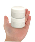 Hand holding two-pack ceramic repair paste tile kit with quick drying adhesive for chips scratches and dents on porcelain.