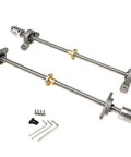 Upgrade Your 3D Printing Game With This Premium T8 Lead Screw Kit Featuring A Durable Vertical Horizontal Setup Perfect For CNC Machines And Engravers Including A Smooth KFL08 Nut Bearing Set In Multiple Lengths From 100mm To 600mm For Epic Accuracy. T8 lead screw kit with KFL08 bearings, coupler, and hex keys on white background