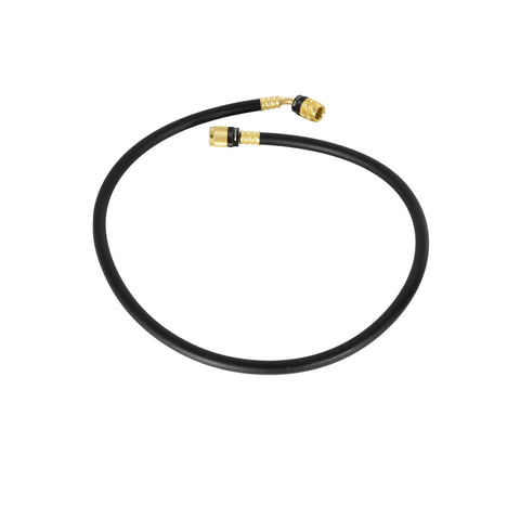 36 Inch Easy Seal Hvac Refrigerant Charging Hose With 1 4 And 5 16 Sae Fittings, featuring black durable material and smooth swivel neck.