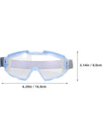 Heavy Duty Blue Safety Goggles With Anti Fog Ventilation And Side Shields to block dust, 6.29in x 3.14in, clear lenses.