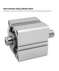 Top Shelf Double Rod Compact Air Cylinder And Pneumatic Actuator with hard alumina alloy block for reliable clamping.