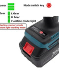 Heavy Duty Brushless Cordless Rivet Gun With Rock Solid 5200 Mah Battery And Bright Led Work Light Smooth Operator battery with power indicators.