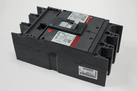 Tough As Nails 400 Amp 3 Pole Circuit Breaker Switch for Commercial Panels Rated At 600 Volts, side view showing design and labels.