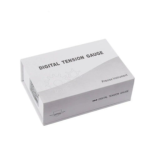 Packaging of Solid Portable Digital Force Gauge Featuring Dead Simple One Hand Operation And Crisp LCD Readouts For Reliable Dental Tension Testing.