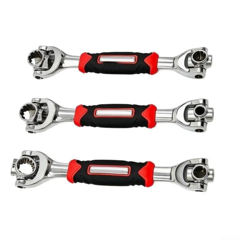 Heavy Duty Swivel Socket Wrench Set 8mm To 21mm with rubber grip handles for stubborn bolts in tight spaces.