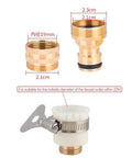 Brass Hose Barb Connector Set 5 Pcs Water Pipe Fittings Pro Grade Universal Garden Adapters with detailed thread measurements.