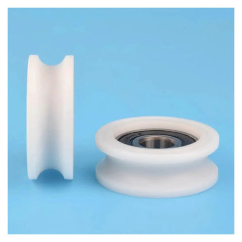 10 Pack U Groove Plastic Coated 6201 Bearings 12 mm Bore 44 mm Diameter Pom Nylon Pulley Wheels Smooth Rolling Sheave Track Guide Rollers