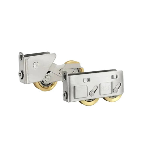 Heavy Duty Sliding Door Rollers With Double Stainless Steel Wheels And Precision Bearings for smooth gliding.