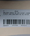 Label of Single 3-Phase AC Motor Frame 56 3/4 HP 1725 RPM 5/8 in (15.88 mm) Shaft 208-230/460V Sealed ball bearing compatible M3542