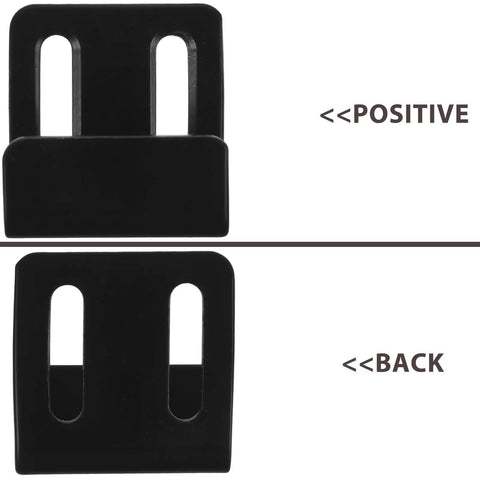 Heavy Duty Black Stainless Steel Tile Display Hangers, wall mount hooks showing positive and back views of the hooks.